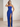 Strapless Bodice Pleated Chiffon Sheath Long Prom Dress WIth Split in Royal Blue