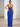 Strapless Bodice Pleated Chiffon Sheath Long Prom Dress WIth Split in Royal Blue