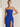 Strapless Bodice Pleated Chiffon Sheath Long Prom Dress WIth Split in Royal Blue
