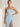 Strapless Bodice Pleated Chiffon Sheath Long Prom Dress WIth Split in Light Blue