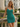 V-Neck Pleated Lace Up Mini Sheath Prom Dress in Dark Green