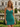 V-Neck Pleated Lace Up Mini Sheath Prom Dress in Dark Green