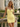V-Neck Pleated Lace Up Mini Sheath Prom Dress in Yellow