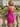 V-Neck Pleated Lace Up Mini Sheath Prom Dress in Hot Pink