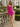 V-Neck Pleated Lace Up Mini Sheath Prom Dress in Hot Pink