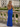 Backless V-Neck Lace Up Ruffle Sheath Long Prom Dress in Royal Blue