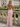 Backless V-Neck Lace Up Ruffle Sheath Long Prom Dress in Pink