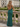 Backless V-Neck Lace Up Ruffle Sheath Long Prom Dress in Dark Green