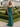Backless V-Neck Lace Up Ruffle Sheath Long Prom Dress in Dark Green