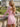 Long Sleeves Pleated Backless Lace Up Mini Sheath Prom Dress in Pink