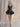 Sparkly Sequin Tank Bubble Ball Gown Mini Prom Dress in Black