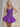 Sparkly Sequin Tank Bubble Ball Gown Mini Prom Dress in Purple