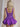 Sparkly Sequin Tank Bubble Ball Gown Mini Prom Dress in Purple