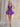 Sparkly Sequin Tank Bubble Ball Gown Mini Prom Dress in Purple