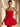 Strapless Sparkly Lace Up Mini Sequin Bubble Dress in Red