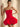 Strapless Sparkly Lace Up Mini Sequin Bubble Dress in Red