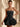 Strapless Sparkly Lace Up Mini Sequin Bubble Dress in Black