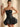 Strapless Sparkly Lace Up Mini Sequin Bubble Dress in Black