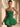 Strapless Sparkly Lace Up Mini Sequin Bubble Dress in Emerald Green