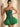 Strapless Sparkly Lace Up Mini Sequin Bubble Dress in Emerald Green