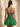 Strapless Sparkly Lace Up Mini Sequin Bubble Dress in Emerald Green