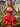 Ruched Bust Sparkly Beading Layered Mini Ball Gown Prom Dress - Red