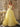 Lace Embroidery Cut Out Ball Gown Prom Dress With Pocket - Yellow