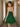 Lace Strapless Bodice Pretty Mini Ball Gown Dress in Emerald Green