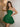 Lace Strapless Bodice Pretty Mini Ball Gown Dress in Emerald Green