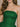 Lace Strapless Bodice Pretty Mini Ball Gown Dress in Emerald Green