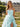 Bodice Layered Ball Gown Prom Dress With Slit in Baby Blue