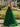 Bodice Layered Ball Gown Prom Dress With Slit in Emerald Green