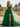 Bodice Layered Ball Gown Prom Dress With Slit in Emerald Green