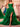 Bodice Layered Ball Gown Prom Dress With Slit - Emerald Green