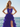 Cut Front Sparkly Lace Embroidery Tiered Long Ball Gown Prom Dress With Ruffle in Purple