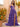 Cut Front Sparkly Lace Embroidery Tiered Ball Gown Prom Dress With Ruffle - Purple