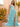 Cut Front Sparkly Lace Embroidery Tiered Ball Gown Prom Dress With Ruffle - Light Blue