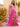 Cut Front Sparkly Lace Embroidery Tiered Ball Gown Prom Dress With Ruffle - Hot Pink