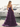 Cut Front Sparkly Lace Embroidery Tiered Long Ball Gown Prom Dress With Ruffle in Plum