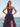 Cut Front Sparkly Lace Embroidery Tiered Long Ball Gown Prom Dress With Ruffle in Plum