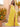 Cut Front Sparkly Lace Embroidery Tiered Ball Gown Prom Dress With Ruffle - Yellow