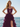 Cut Front Sparkly Lace Embroidery Tiered Long Ball Gown Prom Dress With Ruffle in Grape
