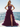 Cut Front Sparkly Lace Embroidery Tiered Long Ball Gown Prom Dress With Ruffle in Grape