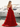 Cut Front Sparkly Lace Embroidery Tiered Long Ball Gown Prom Dress With Ruffle in Red