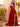 Cut Front Sparkly Lace Embroidery Tiered Ball Gown Prom Dress With Ruffle - Red
