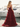 Cut Front Sparkly Lace Embroidery Tiered Long Ball Gown Prom Dress With Ruffle in Burgundy