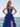 Cut Front Sparkly Lace Embroidery Tiered Long Ball Gown Prom Dress With Ruffle in Royal Blue
