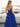 Cut Front Sparkly Lace Embroidery Tiered Long Ball Gown Prom Dress With Ruffle in Royal Blue