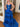 Cut Front Sparkly Lace Embroidery Tiered Ball Gown Prom Dress With Ruffle - Royal Blue