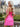 Hot Fix Scoop Pleated Sheath Mini Prom Dress - Hot Pink